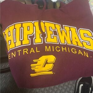 Jerzees Maroon Hoodie with Yellow Accents